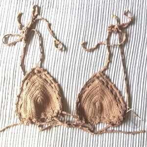 🔥WAVE BY WINSTON WHITE CROCHET TRIANGLE TOP🔥